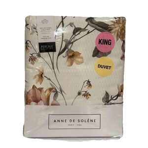 NEW Anne De Solene Perle Lune Floral  King Duvet New In Package